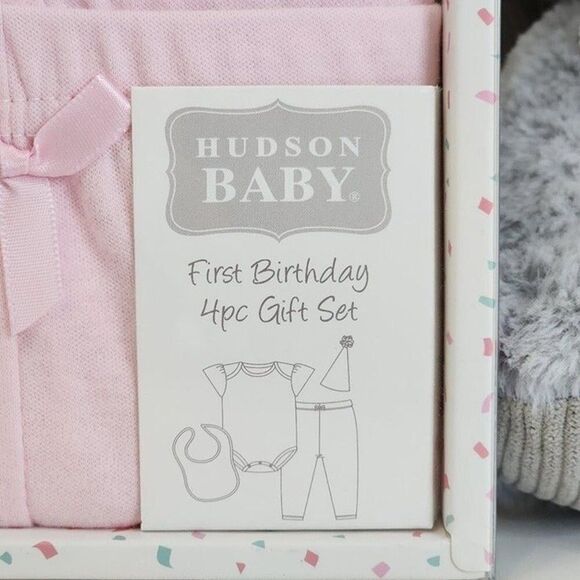 NEW! Girls HUDSON BABY First Birthday 4pc /BIRTHDAY GIRL/ Gift Set - Picture 6 of 7
